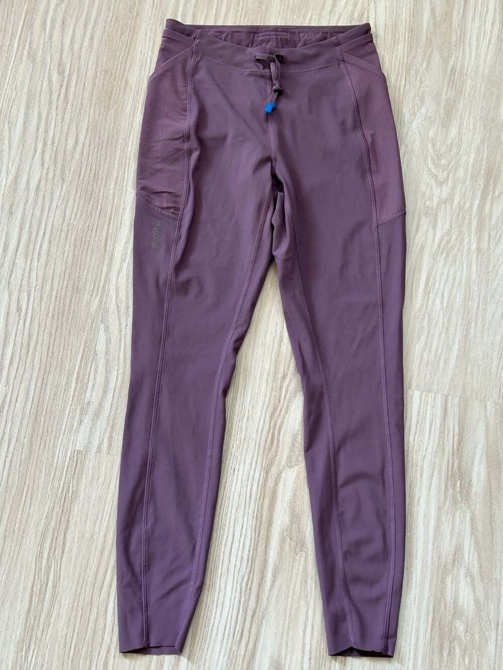 Janji Women's Purple Run Everywhere Women’s Trail Tight Leggings Mesh Side Pocke